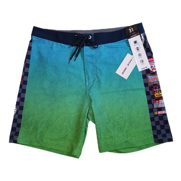 Hurley Phantom Eco NASCAR Racetrack Mens Size 31 Swim Trunks Boardshorts - Picture 4 of 8